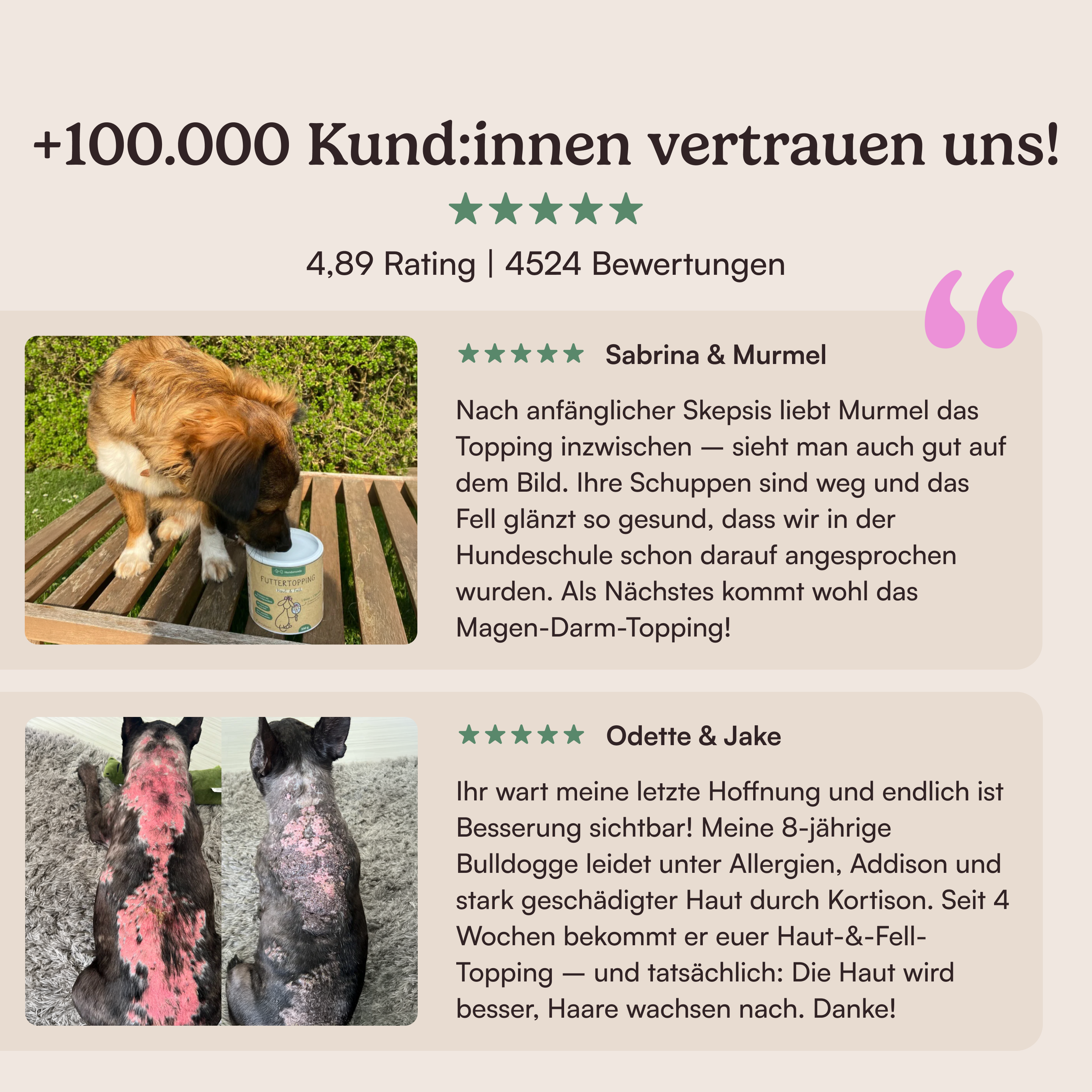 Futtertopping Haut & Fell