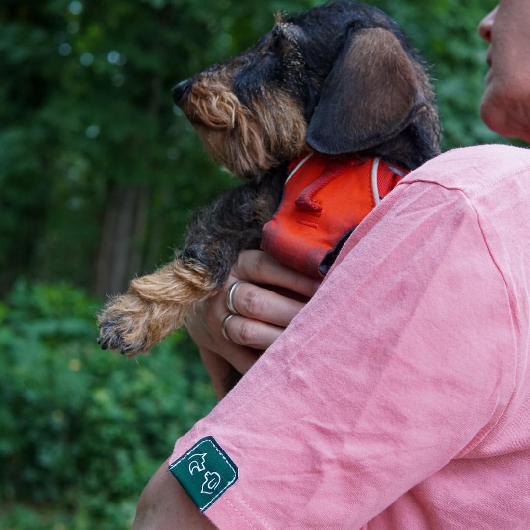 Hunderunde T-Shirt - Be kind to animals - Coral