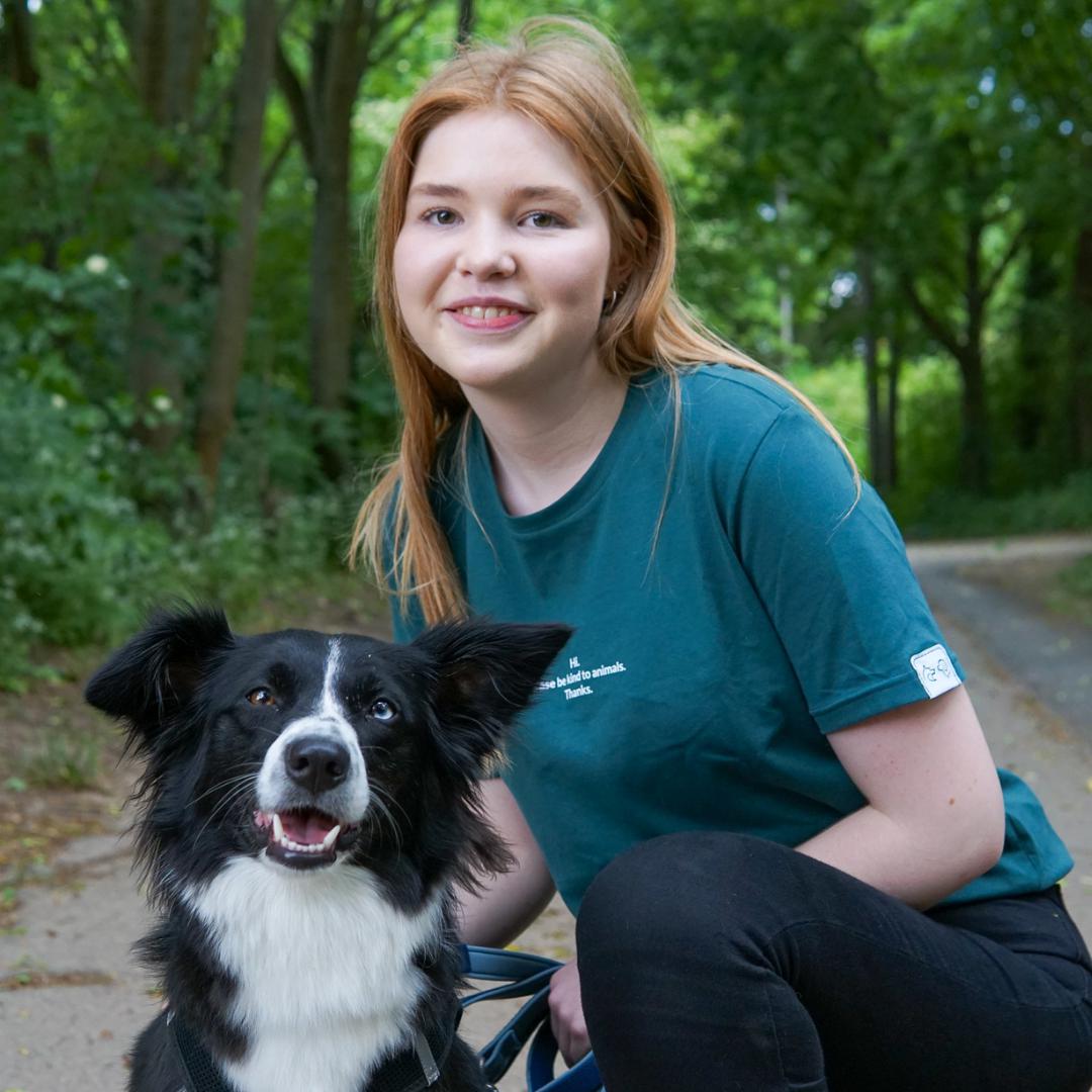 Hunderunde T-Shirt - Be kind to animals - Grün